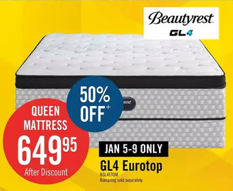 The Brick Beautyrest gl4 eurotop mattress offer