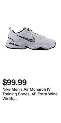 Sport Chek Nike men's air monarch iv training shoes, 4e extra wide width, cushioned, lightweight offer
