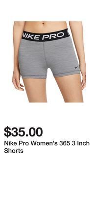 Sport Chek Nike pro women's 365 3 inch shorts offer