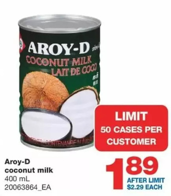Wholesale Club Aroy-d coconut milk offer