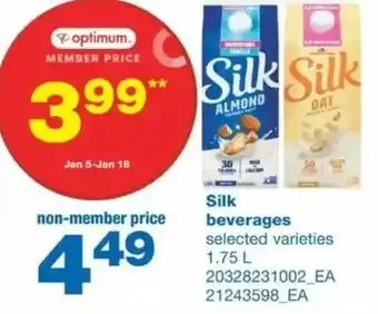 Wholesale Club Silk beverages offer