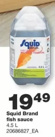 Wholesale Club Squid brand fish sauce offer