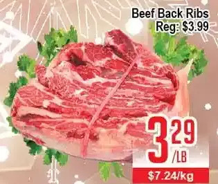 Skyland Foodmart Beef back ribs offer