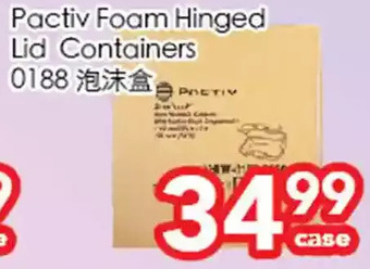 Superking Supermarket Pactiv foam hinged lid containers offer