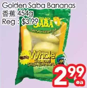 Golden saba bananas