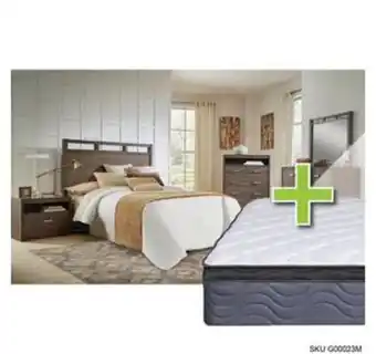 Aaron's Tobak ii 4 - piece queen bedroom set w/ 9.5" pillow top medium plush mattress, foundation, & protective cases offer
