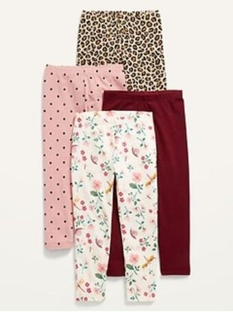 Old Navy 4-pack full-length jersey leggings for toddler girls offer