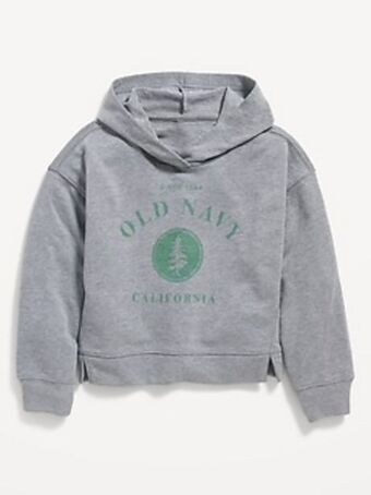 Old Navy Long-sleeve logo-graphic pullover hoodie for girls offer