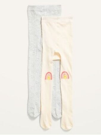 Old Navy Soft-knit printed tights 2-pack for toddler girls offer