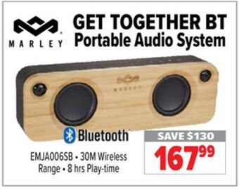 2001 Audio Video Marley get together bt portable audio system offer