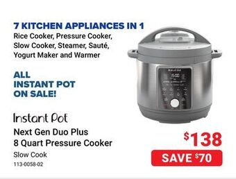 Visions Electronics Instant pot next gen duo plus 8 quart pressure cooker offer