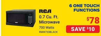 Visions Electronics Rca 0.7 cu. ft. microwave offer