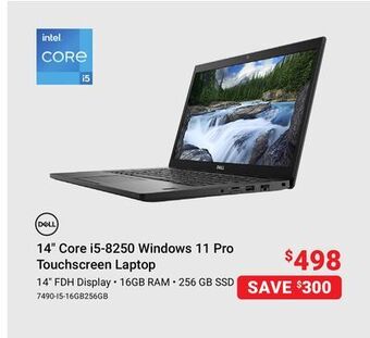 Visions Electronics Dell 14" core i5-8250 windows 11 pro touchscreen laptop offer
