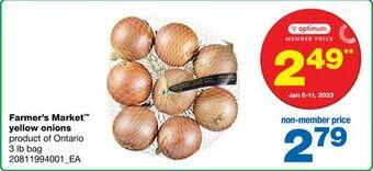 Wholesale Club Farmer's market™ yellow onions, 3 lb bag offer