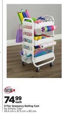 Michaels 3-tier gramercy rolling cart by simply tidy® offer