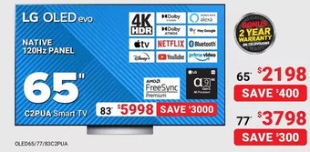 Visions Electronics Lg 65" c2pua smart tv offer