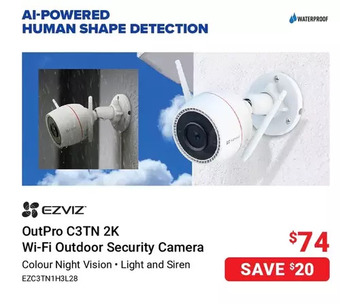 Visions Electronics Ezviz outpro c3tn 2k wi-fi outdoor security camera offer