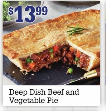 M & M Food Market Deep Dish Beef And Vegetable Pie offer