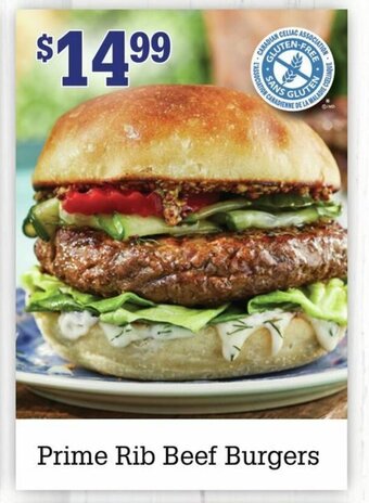 M & M Food Market Prime Rib Beef Burgers offer
