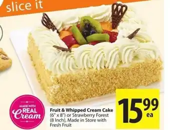 Save on Foods Fruit&Whipped Cream Cake offer