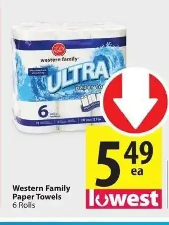Save on Foods Western Family Paper Towels offer