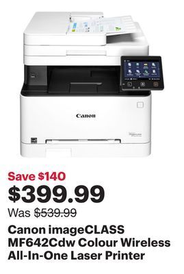 Best Buy Canon imageclass mf642cdw colour wireless all-in-one laser printer offer