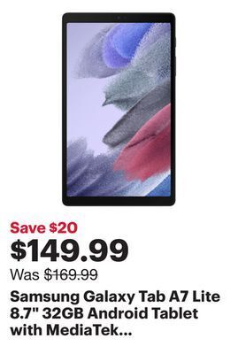Best Buy Samsung galaxy tab a7 lite 8.7" 32gb android tablet with mediatek mt8768t 8-core processor - dark grey offer