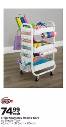 Michaels 3-tier gramercy rolling cart offer