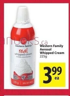 Save on Foods Western Family Aerosol Whipped Cream offer