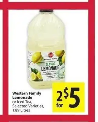 Save on Foods Western Family Lemonade offer