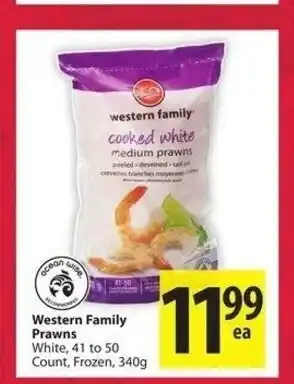 Save on Foods Western Family Prawns offer