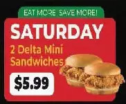 Ample Food Market 2 delta mini sandwiches offer