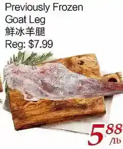 Tone Tai Supermarket Previously frozen goat leg offer