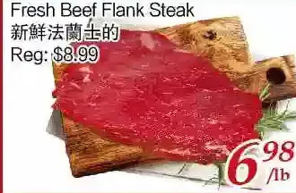 Tone Tai Supermarket Fresh beef flank steak offer