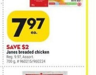 Giant Tiger Janes Breaded Chicken offer