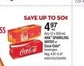 Giant Tiger Sparkling Water or Coca Cola offer