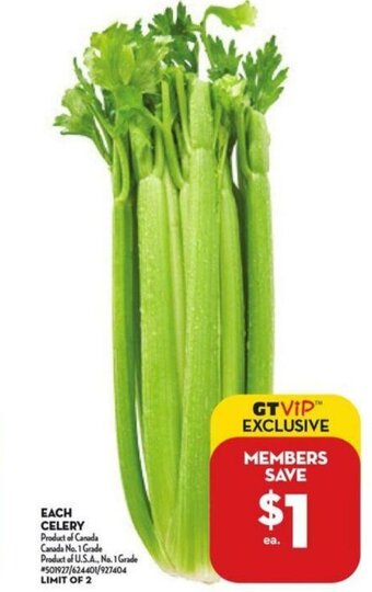 Giant Tiger Each Celery offer