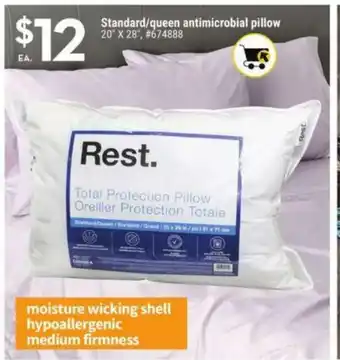 Giant Tiger Standard/Queenn Antimicrobial Pillow offer