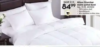 Giant Tiger Milano Silverclear double quilted duvet offer