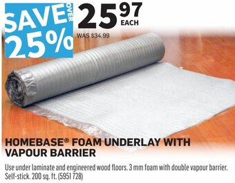 Co-op Homebase foam underlay with vapour barrier offer