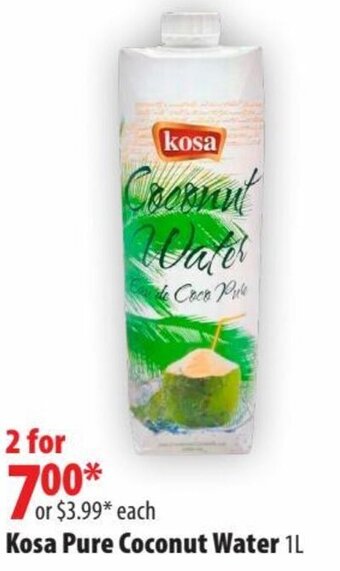 London Drugs Kosa pure coconut water 1L offer