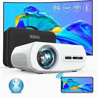 Amazon Onoayo 5g wifi bluetooth projector, 9500l native 1080p portable mini projector 4k support, ±50° 4d keystone&50% zoom,sealed o offer