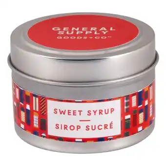 Staples General supply goods + co tin candle - sweet syrup offer