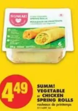 No Frills Summ! vegetable or chicken spring rolls offer
