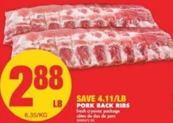 No Frills Pork back ribs offer