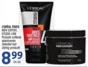 Uniprix L'Oreal Paris men expert studio line, hair styling products offer