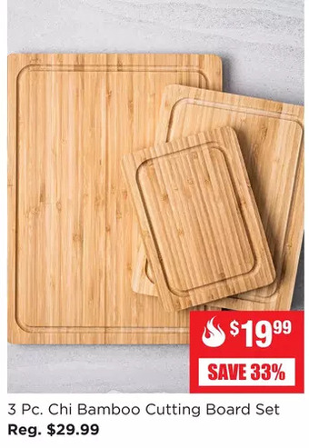Kitchen Stuff Plus 3 pc. chi bamboo cutting board set offer