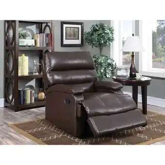 Best Buy Joyce traditional faux leather recliner chair - java - only at best buy offer