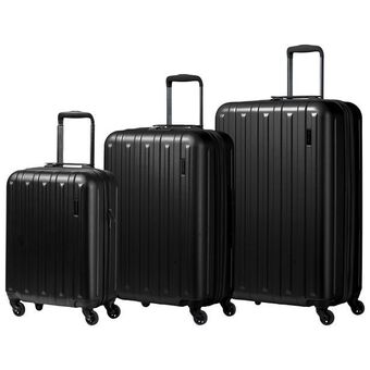 Best Buy Champs runway 3-piece hard side expandable luggage set - black offer