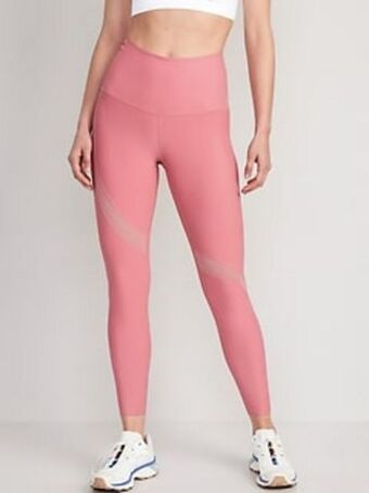 Old Navy Extra high-waisted powersoft mesh-paneled 7/8-length leggings for women offer